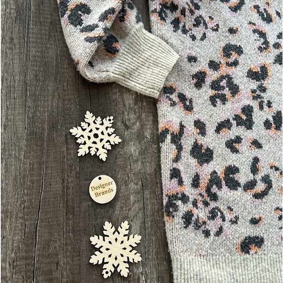 Anthropologie Emmy Cowl Neck wool blend leopard print tunic sweater - Picture 7 of 11